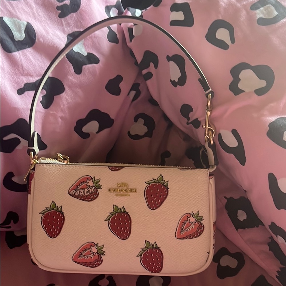 Coach Strawberry Print Cream Bag
